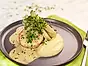 Baconlindad köttfärslimpa med salviasås och puré