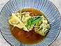 Basilika wontons med tomatbuljong