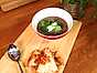 Black bean soup med quesadillas