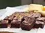Brownie med apelsinchokladganache