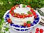 Cervera Sommartårta med jordgubbar och rabarber