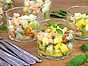 Ceviche med färsk frukt och pilgrimsmusslor