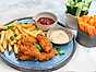 Cornflakes-nuggets med två dippsåser