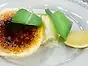 Crème brûlée med bergamott och honungsglass