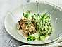 Dillstekt torsk med råstekt broccoli och vitvinssås