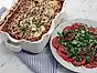 Grekisk gratäng med zucchini, fetaost och linser