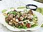Grillad fläskfilé med caesardressing och krutonger