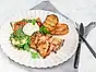 Grillad kyckling med grillade grönsaker och burrata
