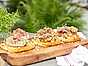 Grillad svamptoast med prosciutto och pepparrot