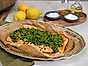 Hel laxsida med chimichurri