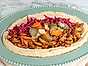Hummus med kyckling och rödkål