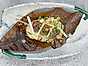 Kalventrecote med gratinerad risotto