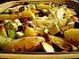 Klyftpotatis med rostade grönsaker och feta