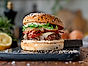 Korvbrödsbagarn Smashed bacon burger med karamelliserad lök