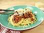 Köttfärssås och spaghetti