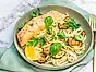 Krämig citronpasta med ugnsbakad lax