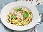 Krämig pasta pesto med mandel