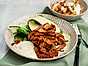 Kryddgrillad fläskkarré med zucchinisallad och dragonsås