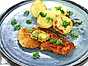 Kycklingschnitzel med örtsmör och rostad potatis