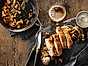 KycklingSteak med levainbröd, säsongens svamp och rostad vitlökscrème