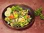Ljummen krabbsallad med riven kokos