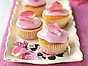 Muffins med rosor och glasyr