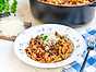 Mustig grönsaksragu med tagliatelle