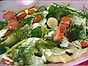 Nykokta grönsaker i senapsdressing med halstrad najadlax