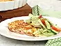 Ost- och skinkpaj med krispig sallad
