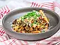 Pasta med aubergine och grönkål