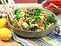 Pasta med broccoli och stekt halloumi