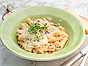 Pasta med rotselleri, pancetta och krasse