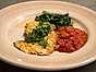 Piccata milanese med spenat och ruccola
