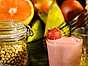 Proteindrink med sojamjölk och jordgubbar
