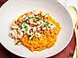 Risoni med romesco och vitlöksfrästa räkor