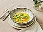 Röding med limesyrad gurksallad, beurre blanc och forellrom
