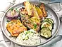 Rostade grönsaker med stekost och tzatziki