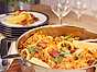Spicy seafood paella
