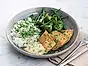 Sticky rice med broccoli, sparris och friterad tofu