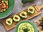 Ugnsrostad zucchini med basilikakräm och olivkaviar