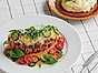 Ugnsstekt falukorv med parmesan och bakade tomater