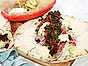 Vegetarisk kebabwrap med örtpommes