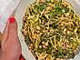 Vegetarisk pasta med kikärtor och basilika