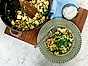 vegetarisk pytt med halloumi