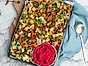 Vegetarisk pytt med rödbetskräm