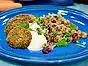 Vegetariska biffar med bulgur- och persiljesallad