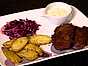Vitlöksmarinerad fläskfilé ”rackare i Tjeckien” med tartarsås och ugnsbakad potatis