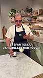 Stefan testar glass med rödvin