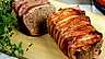 Baconlindad köttfärslimpa med anjovis