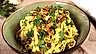 Fettucine med gorgonzola, persilja och valnötter